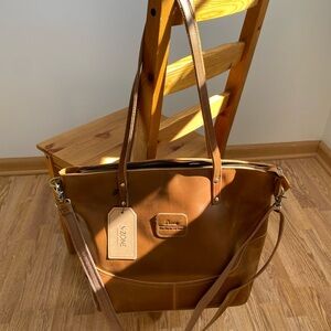 S-Zone Leather Crossbody Tote